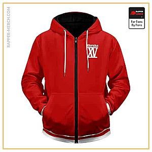 Eminem Zipped Hoodies - Hip-Hop Rapper Eminem Shady XV Album Badass Zip Up Hoodie RM0310