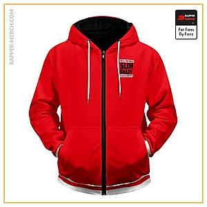 Eminem Zipped Hoodies - Will The Real Slim Shady Please Stand Up Red Zip Hoodie RM0310