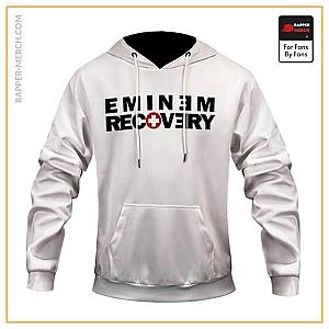 Eminem Hoodies - Marshall Mathers Eminem Recovery Album Logo White Hoodie RM0310