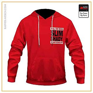 Eminem Hoodies - Will The Real Slim Shady Please Stand Up Red Hoodie Jacket RM0310