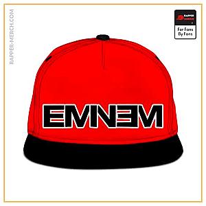 Eminem Caps - American Rapper Eminem Minimalist Logo Red Snapback Cap RM0310