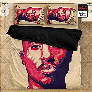 Tupac Shakur Bedding Sets - 2pac Shakur Thug Wearing A Crown Brown Simple Bedding Set RM0310