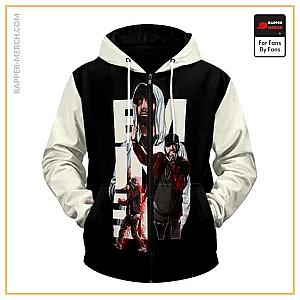 Eminem Zipped Hoodies - American Rapper Eminem Retro Filter Art Style Zip Up Hoodie RM0310