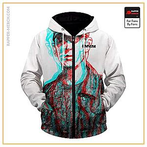 Eminem Zipped Hoodies - 3D Soldier Eminem Glitch Artwork Dope Zip Up Hoodie RM0310