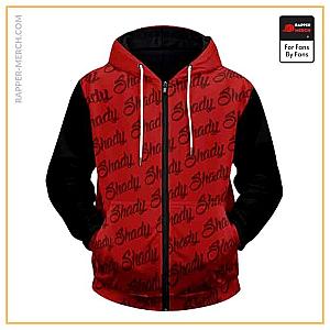 Eminem Zipped Hoodies - Eminem Slim Shady Pattern Artwork Stylish Zip Up Hoodie RM0310