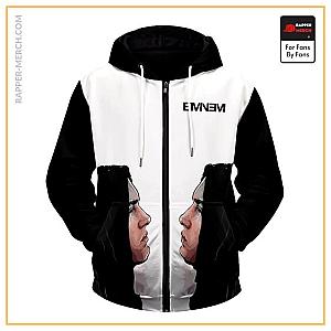 Eminem Zipped Hoodies - Eminem Face To Face Mirror Art Badass Zip Up Hoodie RM0310