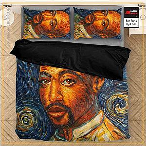 Tupac Shakur Bedding Sets - Tupac Amaru Shakur Vincent Van Gogh Art Style Bedding Set RM0310