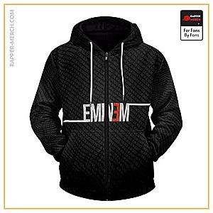 Eminem Zipped Hoodies - Eminem The Real Slim Shady Logo Pattern Zip Hoodie Jacket RM0310