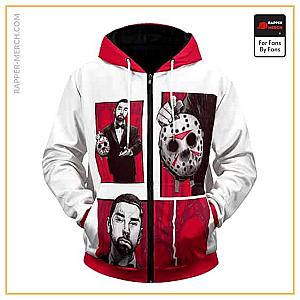 Eminem Zipped Hoodies - Eminem's Album Music To Be Murdered By Badass Zip Hoodie RM0310