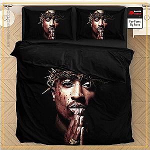 Tupac Shakur Bedding Sets - Tupac Makaveli Wearing Crown Of Thorns Wonderful Bedding Set RM0310