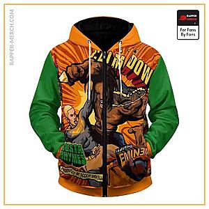 Eminem Zipped Hoodies - Comic Cover Superman Eminem Busta Rhymes Art Zip Up Hoodie RM0310