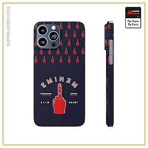 Eminem Cases - Eminem Middle Finger Pattern Navy Blue iPhone 13 Case RM0310