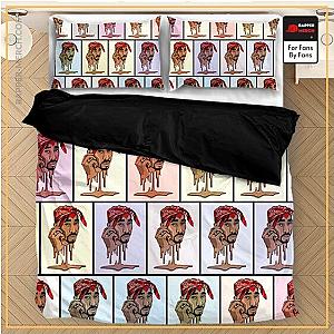 Tupac Shakur Bedding Sets - 2pac Shakur Bandana Drip Art Colourful Pattern Bedding Set RM0310