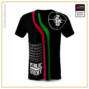 Public Enemy T-shirts - Yo Nation Public Enemy Red Green Strip Tees RM0710