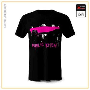 Public Enemy T-shirts - Rap Group Public Enemy Pink Spray Paint Art Shirt RM0710