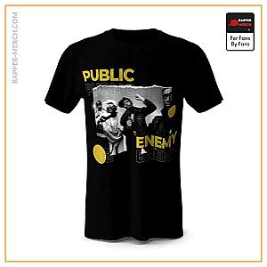 Public Enemy T-shirts - Rap Group Public Enemy Black Yellow Art T-shirt RM0710