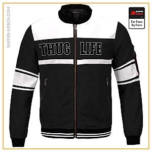 Tupac Shakur Jackets - Gangsta Rapper 2Pac Shakur Thug Life Grey Varsity Jacket RM0310