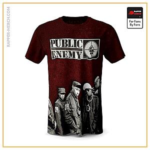 Public Enemy T-shirts - Rap Group Public Enemy Red Grunge Art T-shirt RM0710