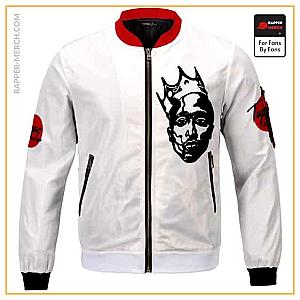 Tupac Shakur Jackets - Tupac Shakur Crowned Face Silhouette White Bomber Jacket RM0310