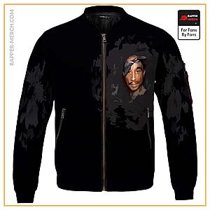 Tupac Shakur Jackets - Abstract Tupac Makaveli Portrait Design Black Bomber Jacket RM0310