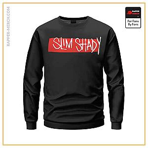 Eminem Sweatshirts - Minimalist Slim Shady Name Signature Logo Black Sweatshirt RM0310