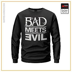 Eminem Sweatshirts - Bad Meets Evil Logo Hip-Hop Duo Eminem &amp; Royce Da 5’9 Sweater RM0310