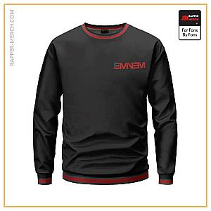 Eminem Sweatshirts - Eminem Studio Album Recovery Logo Minimalist Black Sweater RM0310