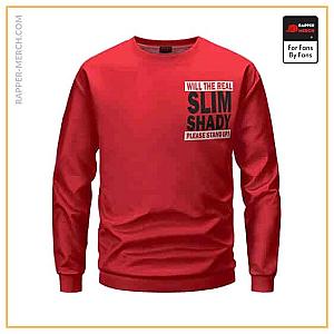 Eminem Sweatshirts - Will The Real Slim Shady Stand Up Please Red Sweatshirt RM0310