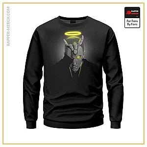 Eminem Sweatshirts - Rap God Eminem Iconic Devil Horns And Halo Crewneck Sweater RM0310