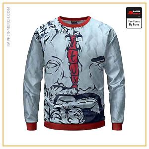 Eminem Sweatshirts - Badass Eminem &amp; Zeus Half-Face Artwork Crewneck Sweatshirt RM0310