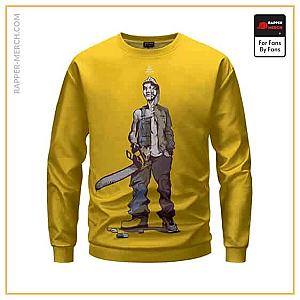 Eminem Sweatshirts - Rap Kings Eminem Slim Shady Holding Chainsaw Yellow Sweater RM0310