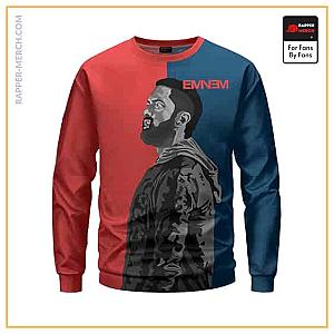 Eminem Sweatshirts - Rap Icon Marshall Mathers Eminem Duotone Portrait Sweater RM0310