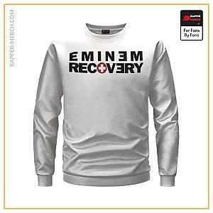 Eminem Sweatshirts - Eminem Album Recovery 10 Symbol White Crewneck Sweater RM0310