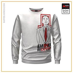 Eminem Sweatshirts - Eminem Recovery Album Drawing Artwork White Sweatshirt RM0310