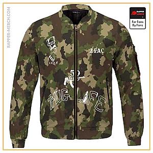 Tupac Shakur Jackets - Awesome Tupac Shakur Body Tattoos Camouflage Bomber Jacket RM0310