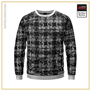 Eminem Sweatshirts - American Rapper Eminem Name Glyphic Pattern Sweatshirt RM0310