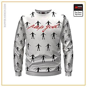 Eminem Sweatshirts - Rap God Eminem Body Silhouette Pattern White Sweatshirt RM0310