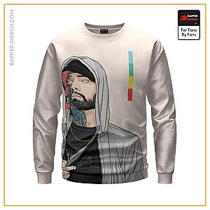 Eminem Sweatshirts - Rapper Eminem Marshall Mathers Abstract Skull Art Sweater RM0310