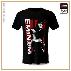 Eminem T-shirts - American Rapper Eminem Art Black T-Shirt RM0310