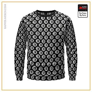 Eminem Sweatshirts - Hip-Hop Rap Artist Eminem Reversed E Logo Pattern Sweatshirt RM0310