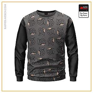 Eminem Sweatshirts - Eminem Wearing Hoodie Song Lyrics Art Pattern Sweatshirt RM0310