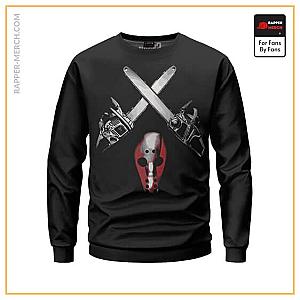 Eminem Sweatshirts - Shady XV Chainsaw Hockey Mask Badass Black Sweatshirt RM0310