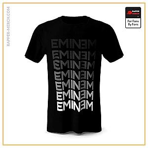 Eminem T-shirts - Minimalist Eminem Name Pattern Black T-Shirt RM0310