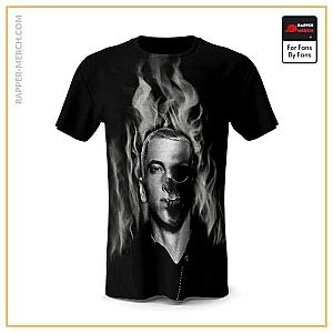 Eminem T-shirts - Marshall Mathers Skull Flame Monochrome Tees RM0310