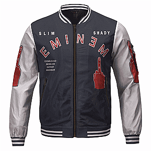 Eminem Jackets - Detroit Rapper Slim Shady Eminem Middle Finger Varsity Jacket RM0310