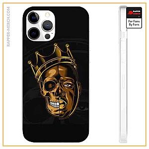 Biggie Smalls Cases - Biggie Golden Skull And Crown Tribute Black iPhone 12 Case RP0310