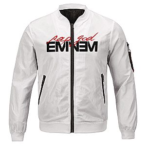 Eminem Jackets - American Rapper Eminem Rap God Amazing White Bomber Jacket RM0310