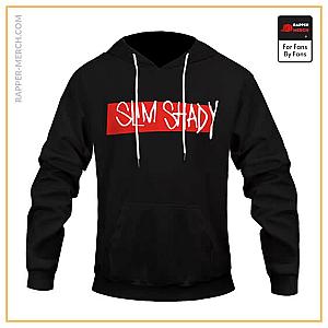 Eminem Hoodies - Eminem Slim Shady Minimalist Logo Black Pullover Hoodie RM0310