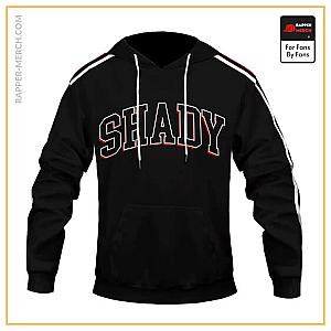 Eminem Hoodies - Eminem Shady Lettering Art Striped Sleeve Black Hoodie RM0310