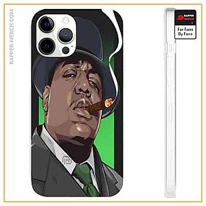 Biggie Smalls Cases - Biggie Wearing Suit Smoking A Cigar iPhone 12 Fitted Cover RP0310